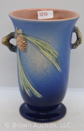 Roseville Pine Cone 838-6" vase, blue