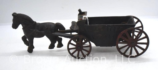 Cast Iron horse drawn "Contractors Wagon"