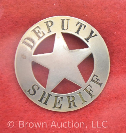 Circle and cut-out Star "Deputy Sheriff" lawman badge