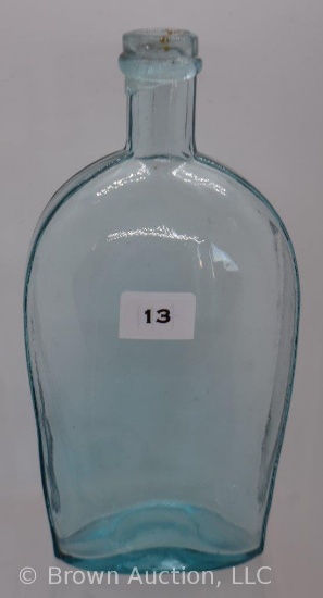 Light Blue Whiskey Bottle with ribbed sides