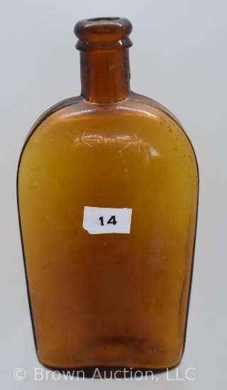 Amber Glass Whiskey Bottle w/ embossed star