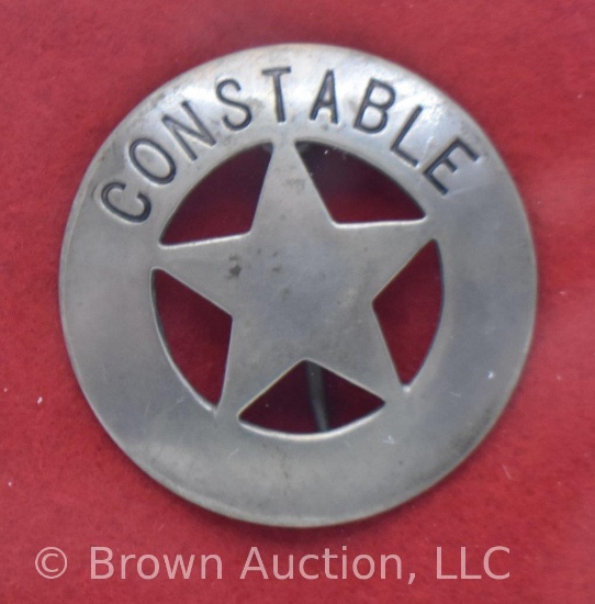 Circle and cut-out Star "Constable" lawman badge