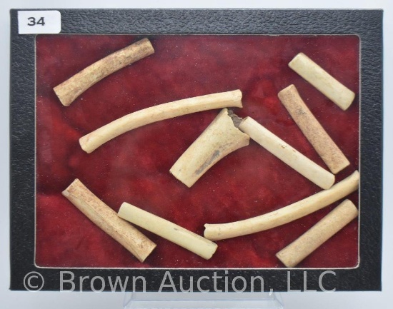 Grouping of (10) white bone hairpin beads (Anasazi)