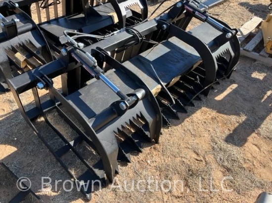 Skid Steer Attachment 74"w rock and brush grapple bucket