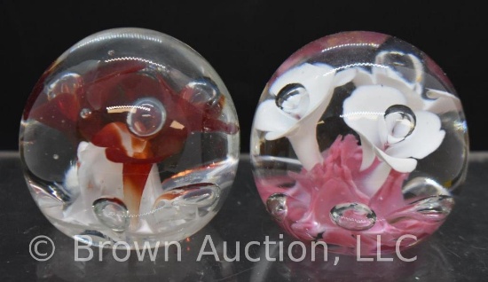 (2) Paperweights, 2.5"d