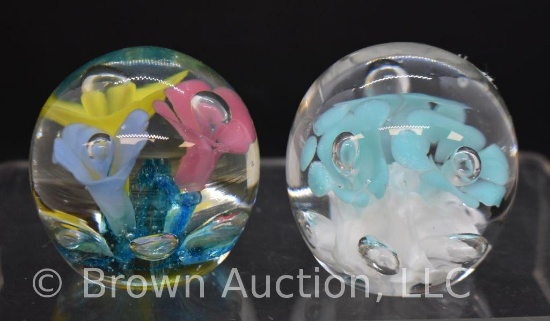 (2) Paperweights, 2.5"d
