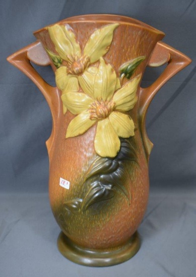 Roseville Clematis 114-15" floor vase, brown