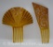 (2) Art Deco celluloid hair combs