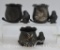 (3) Silver figural Wishbone/Chick toothpick holders