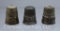 (3) Mrkd. Sterling decorative thimbles incl. A Stitch in Time saves Nine