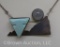 Mrkd. Sterling mountain moon necklace/brooch
