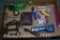 Box lot assortment of old tools, small oilers, Boy Scout eating utensils in original packaging,