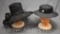 (2) Black straw-type hats (hats only)