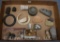 Box lot assortment of Native American Indian artifacts, stone tools, drilled stone bead, etc.