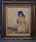Oil painting of young Native American Indian girl, signed Miller