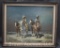 Oil paint of 2 old cowboys and their horses, signed J. Colender (famous Western artist)