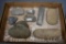 Box lot assortment of Native American Indian stone tools incl. scrapper, anvil, etc.