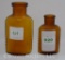(2) Amber poison bottles:
