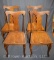 (4) Oak dining chairs, T-back