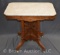 Eastlake Victorian burl walnut marble top parlor table