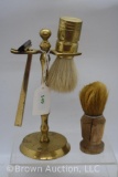 Men's brass shaving brush/razor holder