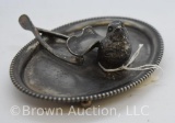 Mrkd. Forbes Silver Co. figural Wishbone/Chick ashtray