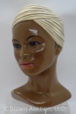 Vintage Alexander Backer African American lady head bust chalkware, mrkd.