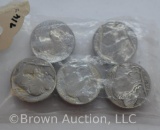 Set of (5) Buffalo Nickel concho button covers