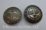 (2) Large Native American buttons