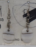Sterling Silver earrings, white stone