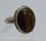 Mrkd. Sterling Tiger Eye ring