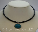 Mrkd. Sterling Chrysocolla pendant