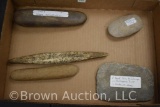 Assortment of (5) primitive stone tools