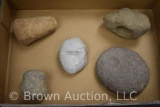 Assortment of (5) primitive stone tools
