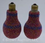 Pr. beaded salt and pepper set, Klamath Indians