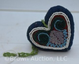 Native American beaded heart-shaped ornament/pin cushion?