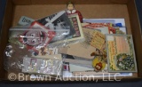 Box lot assortment of Black Americana paper items incl. seasonal cards, match books, advertising,