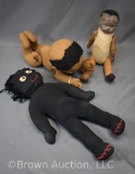 (3) Cloth Black Americana dolls