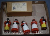 (2) Aunt Jemima and Uncle Mose salt and pepper sets (F and F Die and Works) + original shipping box