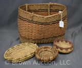 (4) Native American Indian baskets