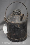 AT and SF Handlan fuel/kerosene gas can w/pour spout, lid and chain