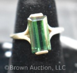 Mrkd. Sterling green Tourmaline ring