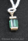 Sterling Silver green Tourmaline pendant