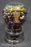 Vintage Ford Gum & Machine dispenser full of assortment of marbles