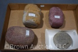 (4) Native American Indian carved stone tools