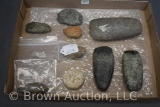 Native American Indian stones, tools, axes, etc