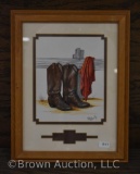 Southwestern Art by B.A. Roberts of boots and bandana
