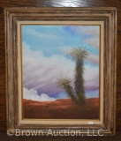 Yucca/landscape acrylic or oil painting, artist signed TW 