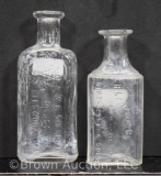 (2) Medicine bottles: Embossed bottle, Cripple Creek, CO; E.E. Sheriff Druggist, Ellsworth, KS