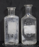(2) Medicine bottles: Geo. Seitz Druggist, Ellsworth, KS; E.E. Conrad Druggist, Newton, KS